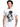 Jimi Hendrix Topography White T-Shirt displayed on a model, featuring a creative inkblot design of the guitarist.