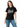 David Bowie Logo Black T-Shirt worn by a model, featuring the iconic Bowie logo in silver on a black background.