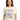 Woman wearing Woodstock Wild Flowers Natural T-Shirt featuring colorful floral design inspired by Woodstock festival.